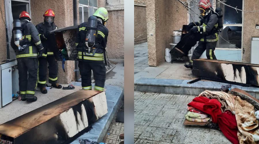 آتش سوزی در خیابان فردوسی شاهین شهر