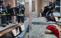 آتش سوزی در خیابان فردوسی شاهین شهر