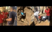 کارگر در ریزش حفاری شاهین شهر